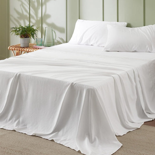 cvc sheet long queen flat white